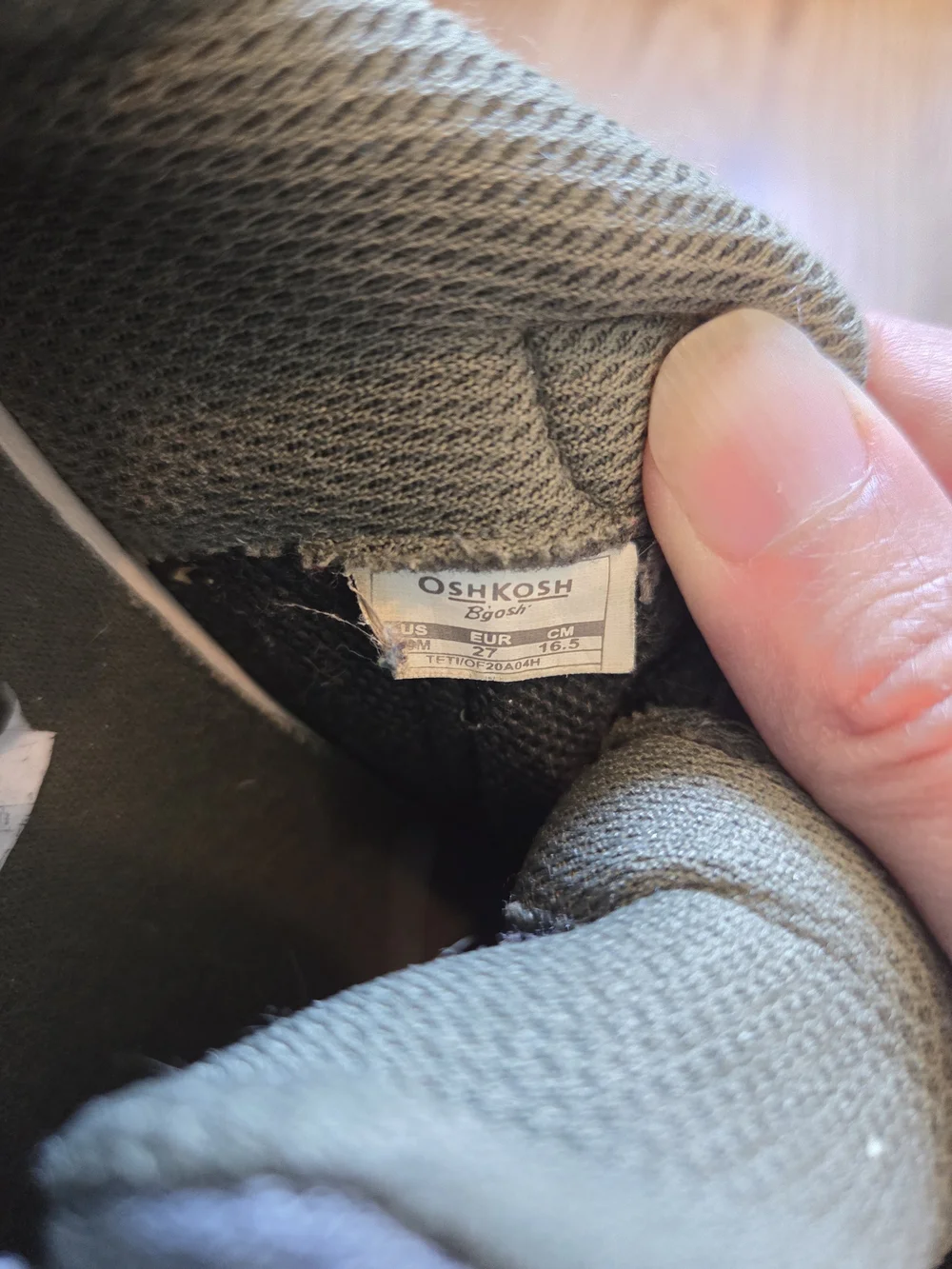 OshKosh B'gosh Olive and Gray Hook-and-Loop Sneakers - Toddler 10